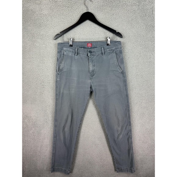Levis XX Chino Pants Mens 31x32 Gray Standard Taper Stretch Casual Cotton Preppy - Picture 2 of 12